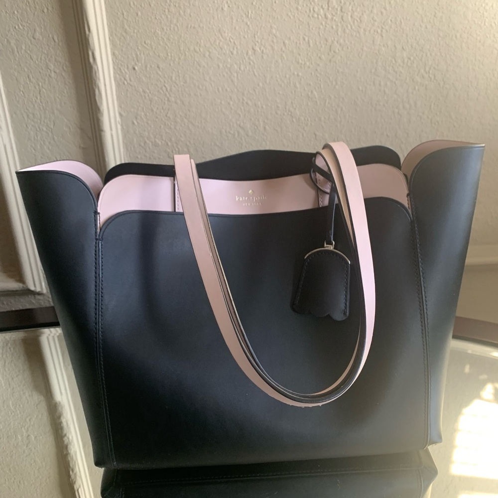 Kate Spade Black and light Pink leather Tote.